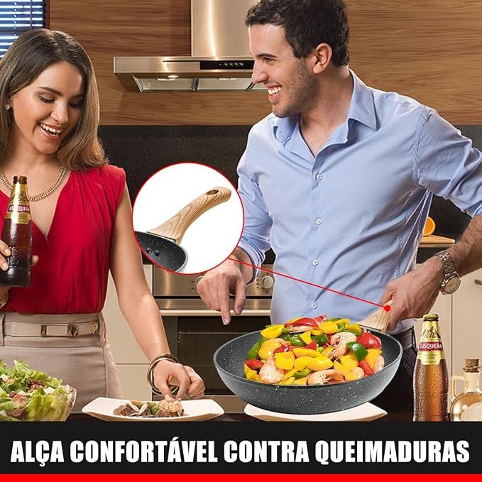[🔥ÚLTIMAS UNIDADES] KIT 3 Frigideiras Antiaderentes, Com Base de INOX e Cabos SoftTouch. — foto 4